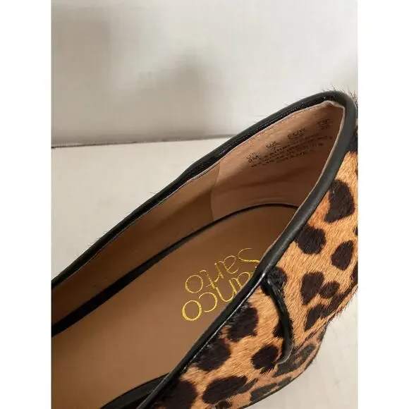 Franco Sarto - Leopard Calf Hair Slip On Low Block Heel Pumps - 9M - Picture 8 of 10